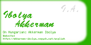 ibolya akkerman business card